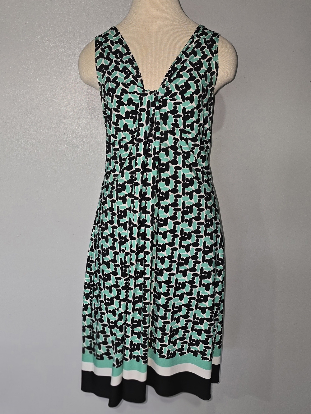 Donna Morgan Blue and White Striped Geometric Maxi Dress